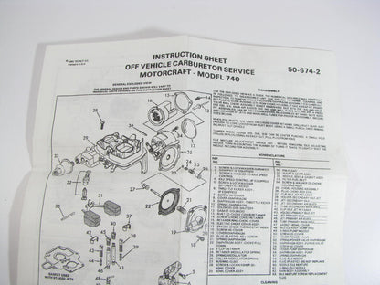 Motorcraft CT-1509 Carburetor Rebuild Kit - 1985-1986 Escort 1.9L HOLLEY 740