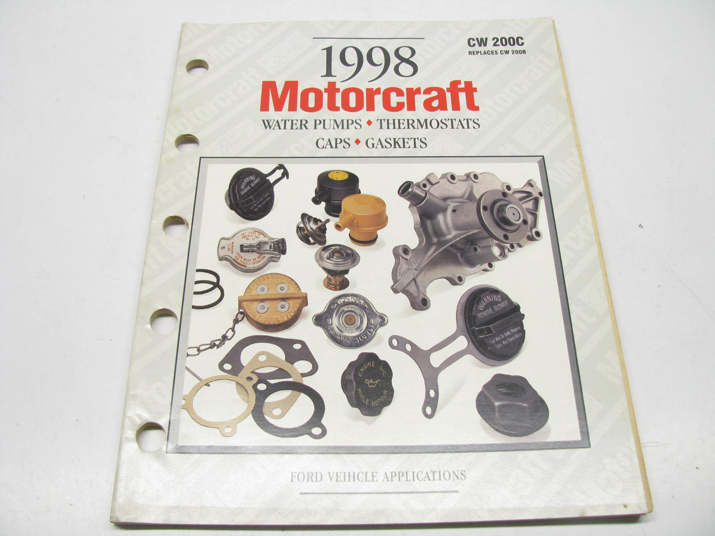 Motorcraft CW200C Water Pump Thermostats Caps Ford Apps Parts Catalog 1998