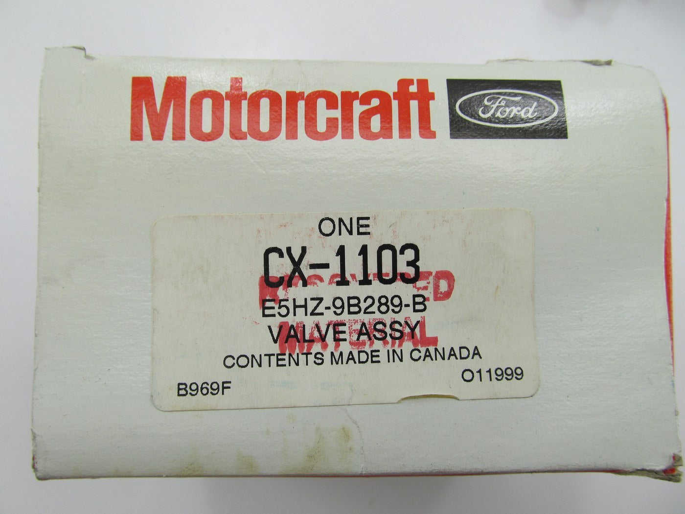 Motorcraft CX1103 Air Bypass Diverter Valve OEM Ford E5TE-9B289-CA, E5HZ-9B289-B