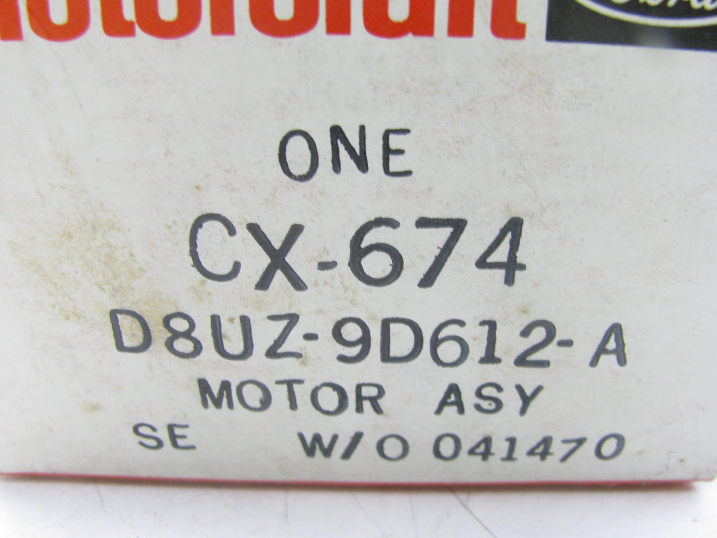 Motorcraft CX-674 Air Cleaner Vacuum Motor - D8UZ-9D612-A