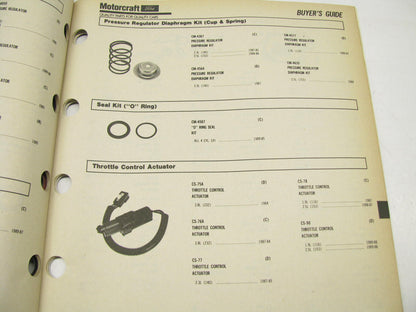 Motorcraft EFI200A Fuel Injection Parts Catalog - June 1989 Weatherly 600 42 PGS