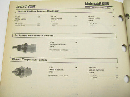 Motorcraft EFI200A Fuel Injection Parts Catalog - June 1989 Weatherly 600 42 PGS