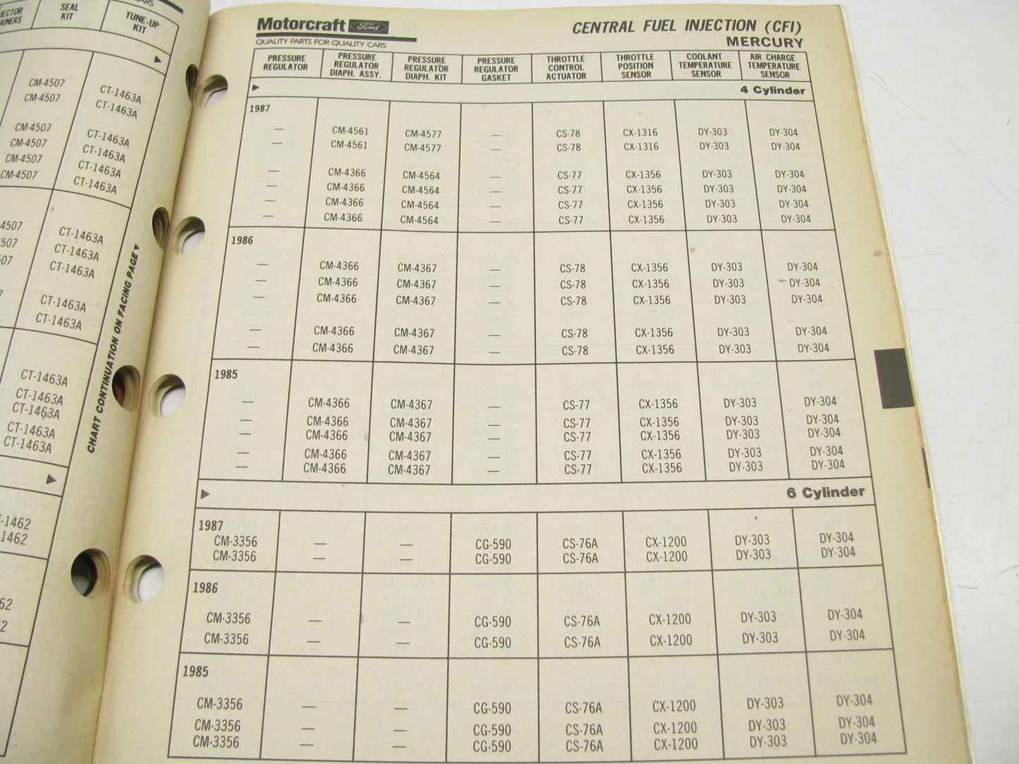 Motorcraft EFI200B EFI & CFI Fuel Injection Parts Catalog 1990 July