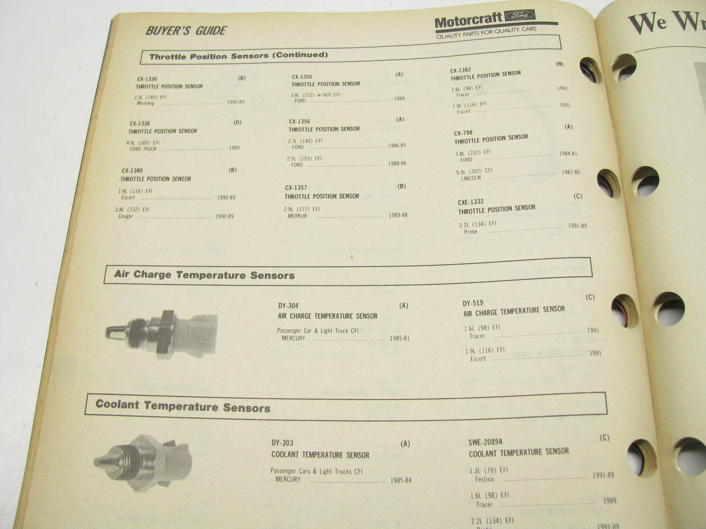 Motorcraft EFI200B EFI & CFI Fuel Injection Parts Catalog 1990 July