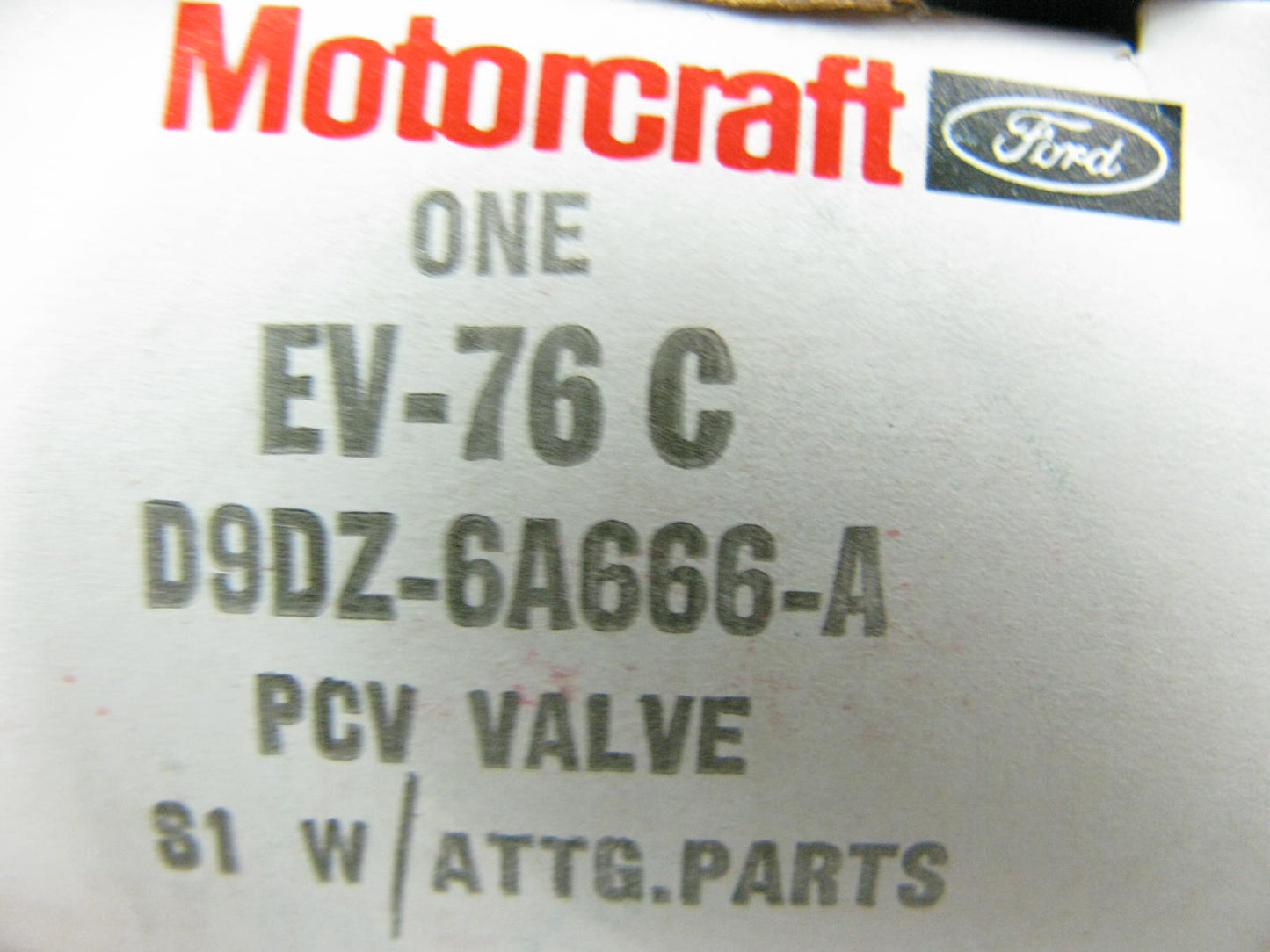 Motorcraft EV-76-C PCV Valve 1978-1980 Mercury  1978 Ford Pinto 2.3L-L4