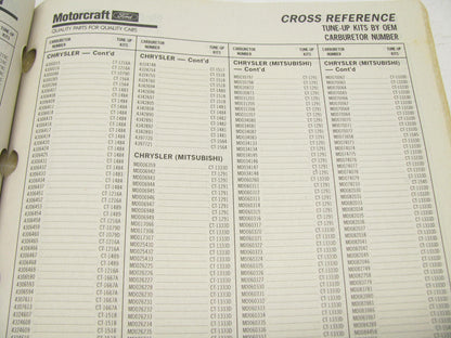 Motorcraft F200B Carburetor, Choke Pull-Offs & Tune Up Kits Catalog - August 91