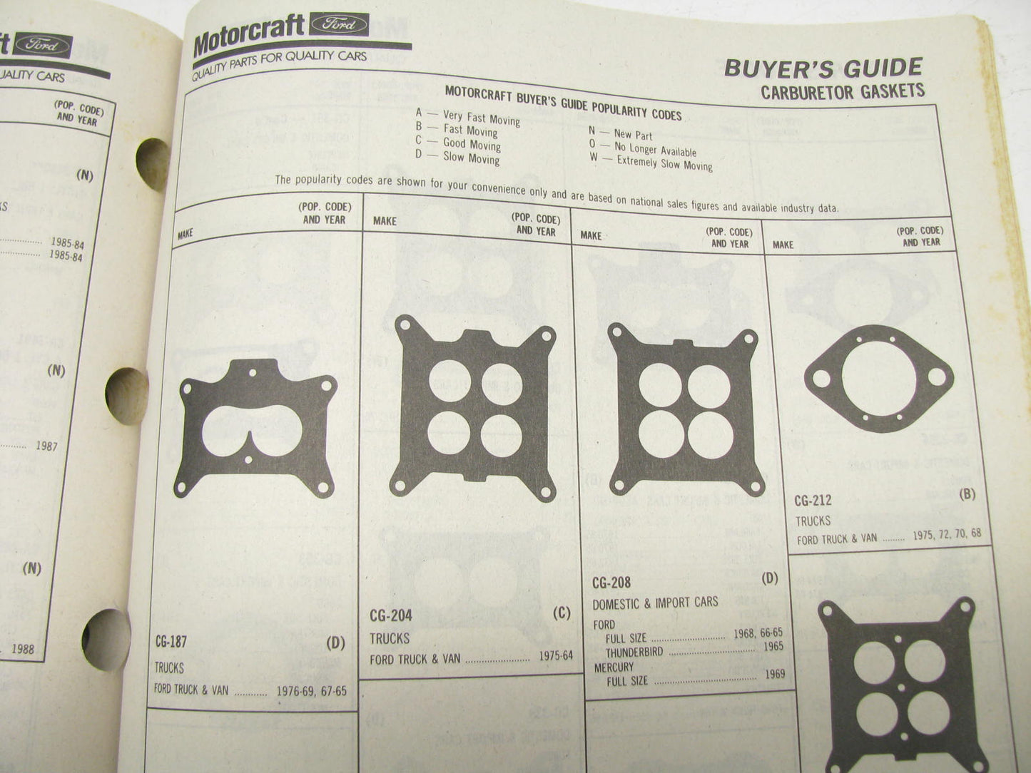 Motorcraft F200B Carburetor, Choke Pull-Offs & Tune Up Kits Catalog - August 91