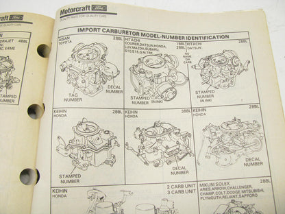 Motorcraft F200B Carburetor, Choke Pull-Offs & Tune Up Kits Catalog - August 91