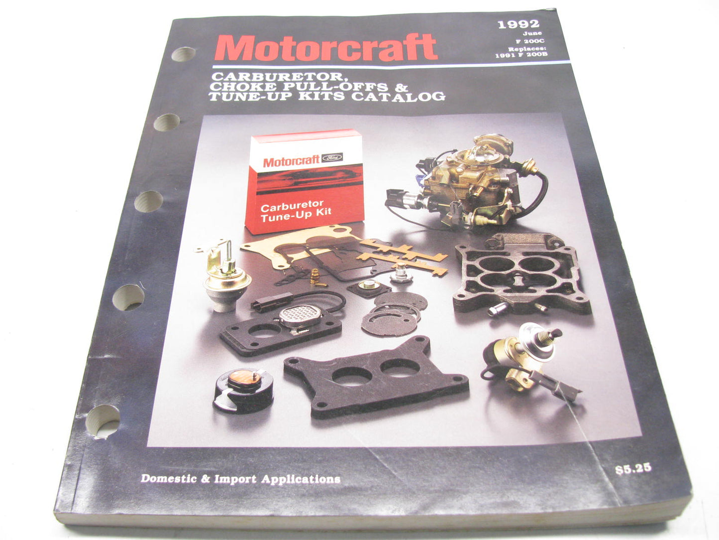 Motorcraft F200C Carburetor, Choke Pull Off Tune Up Kit Parts Catalog 1992 June