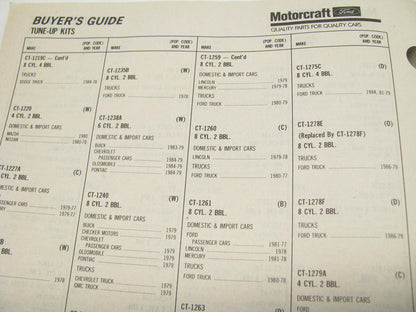 Motorcraft F200C Carburetor, Choke Pull Off Tune Up Kit Parts Catalog 1992 June