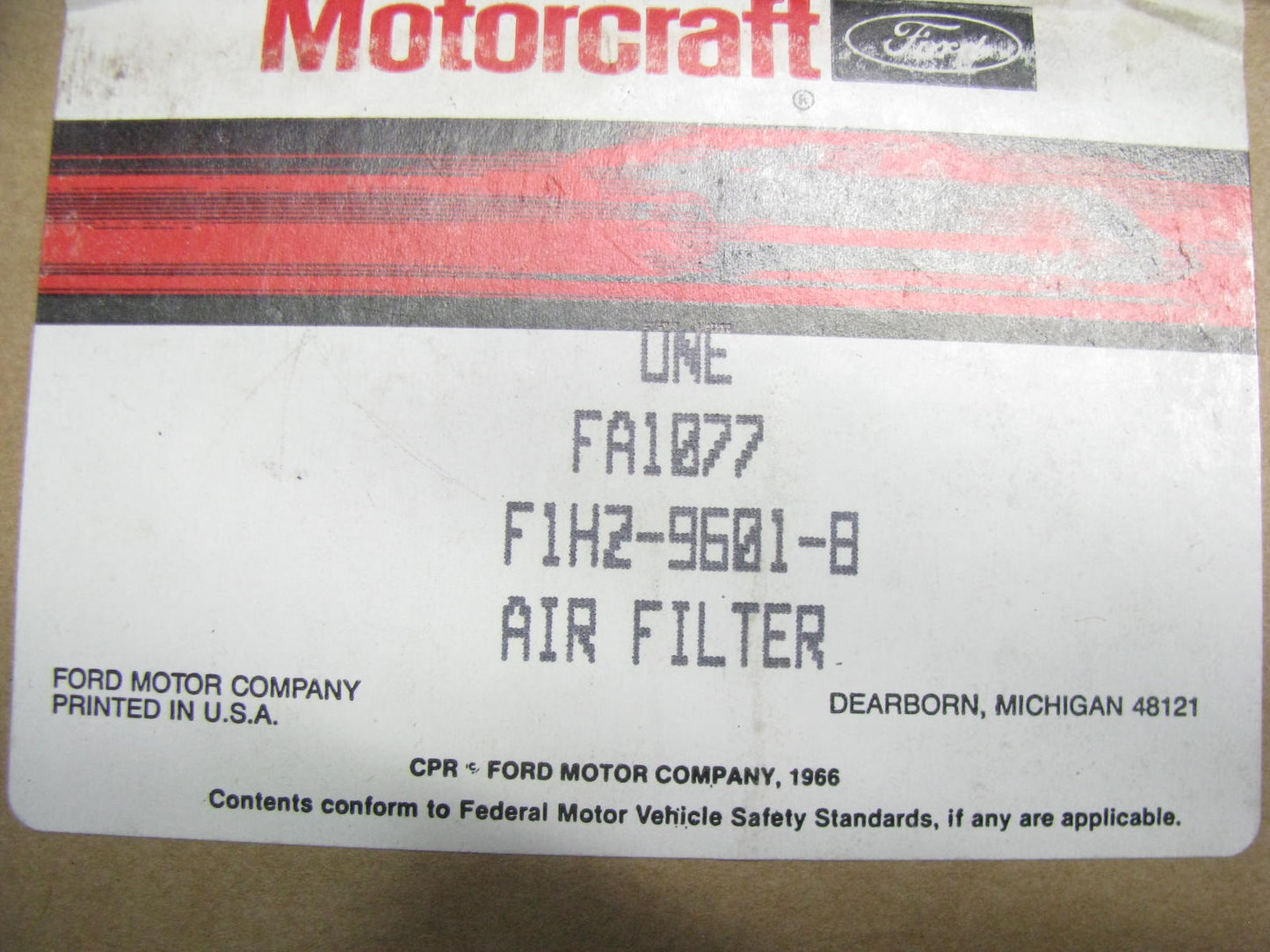 Motorcraft FA-1077 Engine Air Filter - F1HZ-9601-B, Replaces Wix 46366