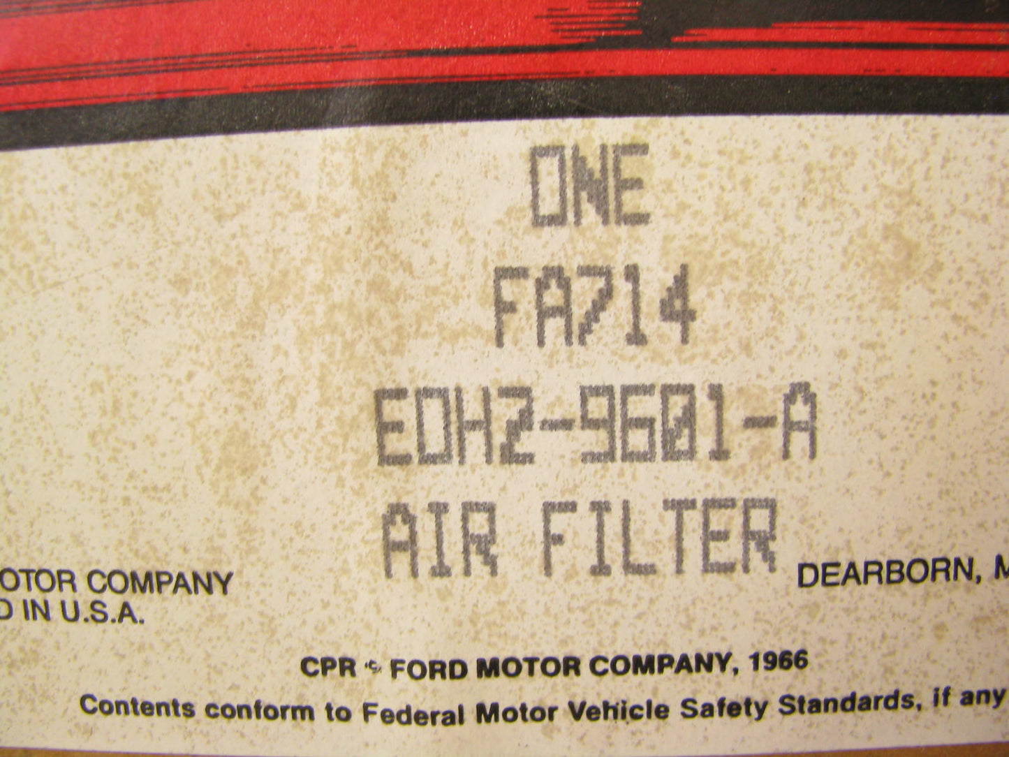 NEW Motorcraft FA714 Air Filter Replaces: P140558 CA2576 LAF558 LL2596 AF1815M