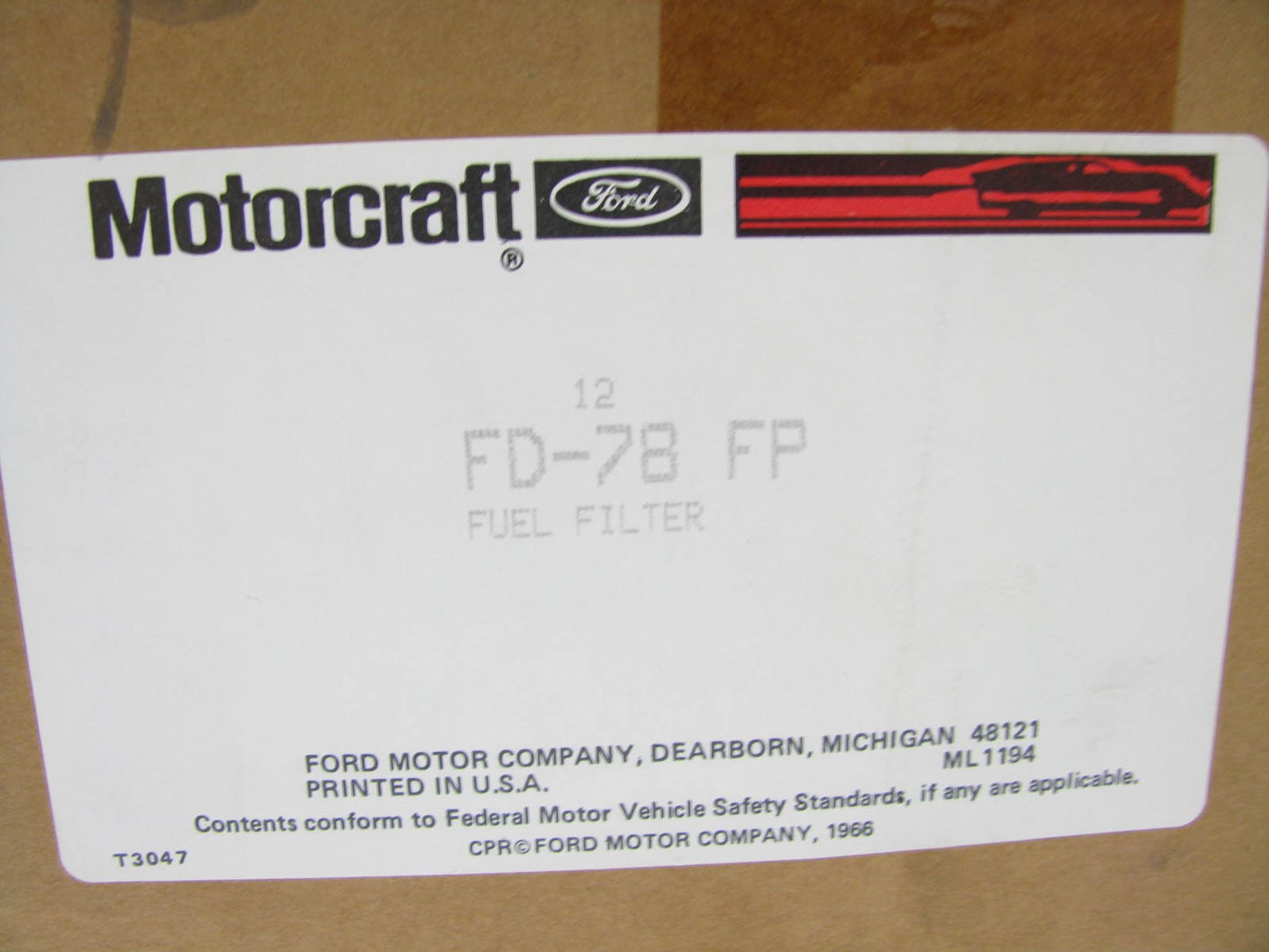 (12) Motorcraft FD78FP Fuel Filters Replaces: 33218 K50004 LK2M KF24 FF5347