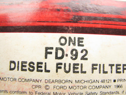 (3) Motorcraft FD-92 Fuel Filter Replaces P1108 33336 LK82I FF986 FF5067 P559275