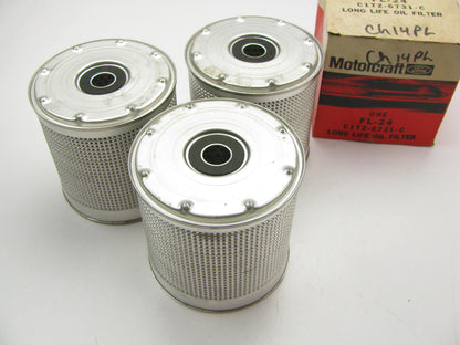 (3) Motorcraft FL-24 Oil Filter Replaces 51279 L30169 P114 LF119 LF550 P551014