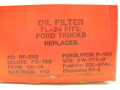 Motorcraft FL-24 Oil Filter Replaces 5575823 P779040 PL148 CP555T P551014