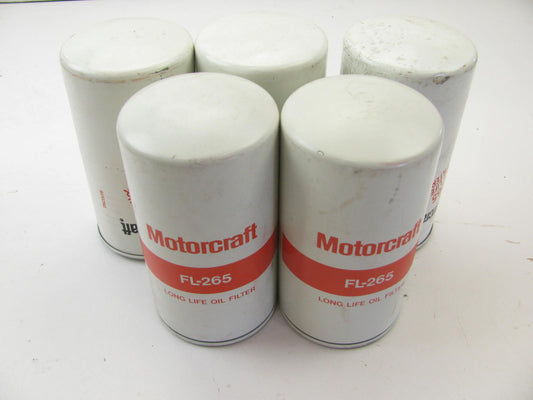 (5) Motorcraft FL-265 Oil Filter Replaces P5068 L30054 LFP791 HF6206 P550695