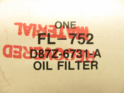 (2) Motorcraft FL-752 Oil Filters - Replaces D87Z-6731-A PH2849A 51347 L20073