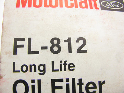 (2) Motorcraft FL-812 Oil Filter Replaces P3828 51839 L10343 PH787 LF382 LF3523