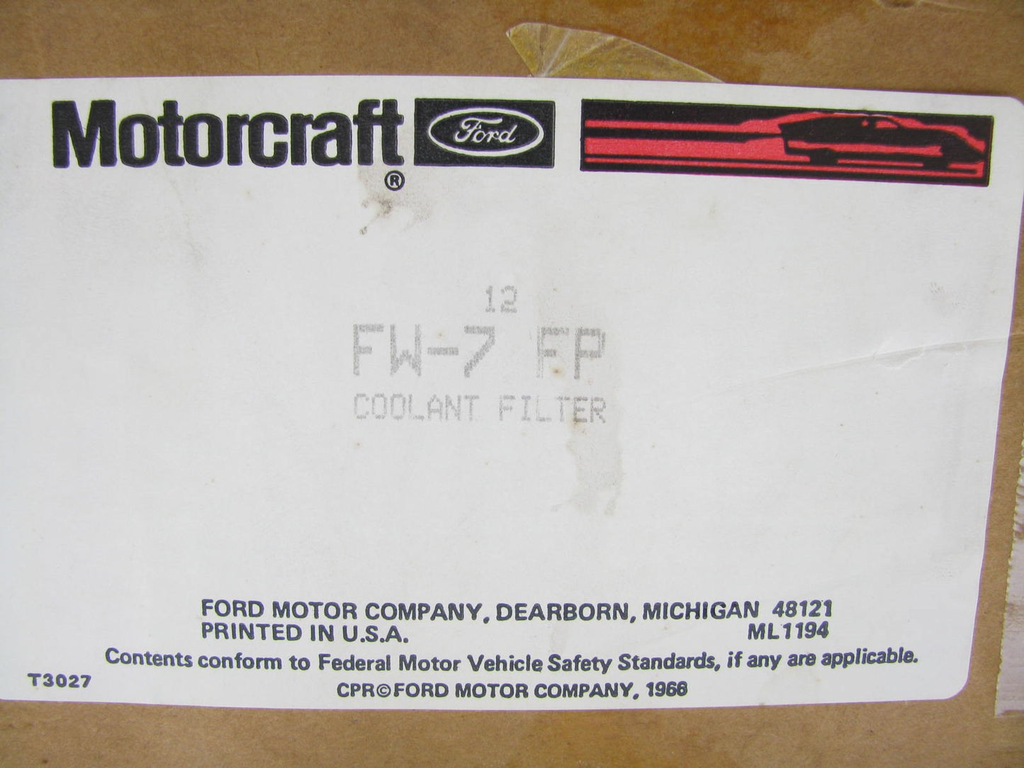 (12) Motorcraft FW-7-FP Coolant Filter Replaces PR393 24428 W50475 LFW4860 WC3