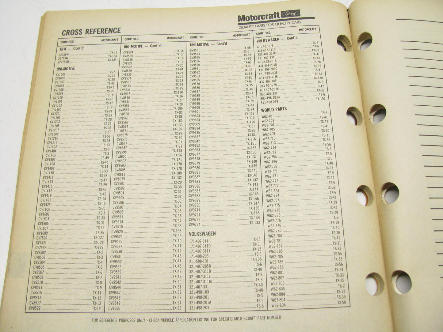 Motorcraft FWD200D Front Wheel Drive Components Catalog - Oct. 1990, 64 Pages