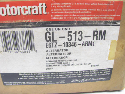 REMAN - Motorcraft GL-513-RM Alternator W/O Pulley E6TZ-10346-ARM1