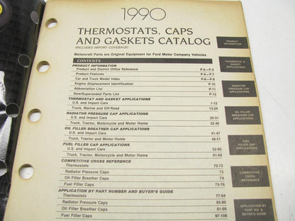 Motorcraft GS200A Thermostats, Caps & Gaskets Catalog - July 1990, 106 Pages