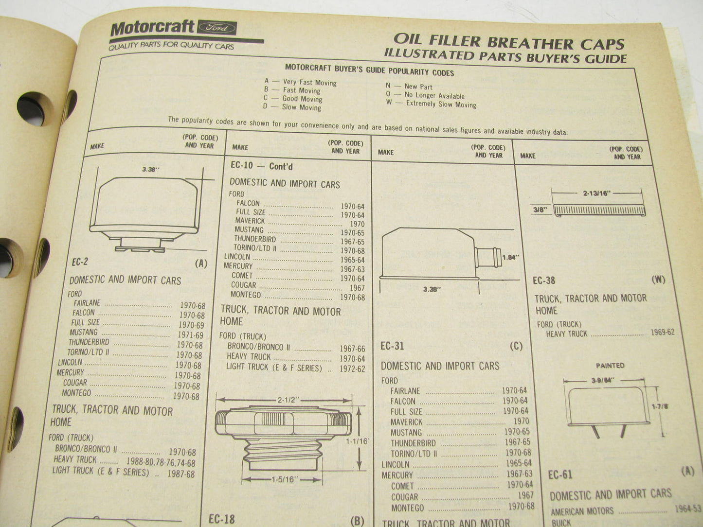 Motorcraft GS200A Thermostats, Caps & Gaskets Catalog - July 1990, 106 Pages