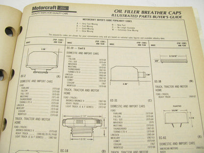 Motorcraft GS200A Thermostats, Caps & Gaskets Catalog - July 1990, 106 Pages