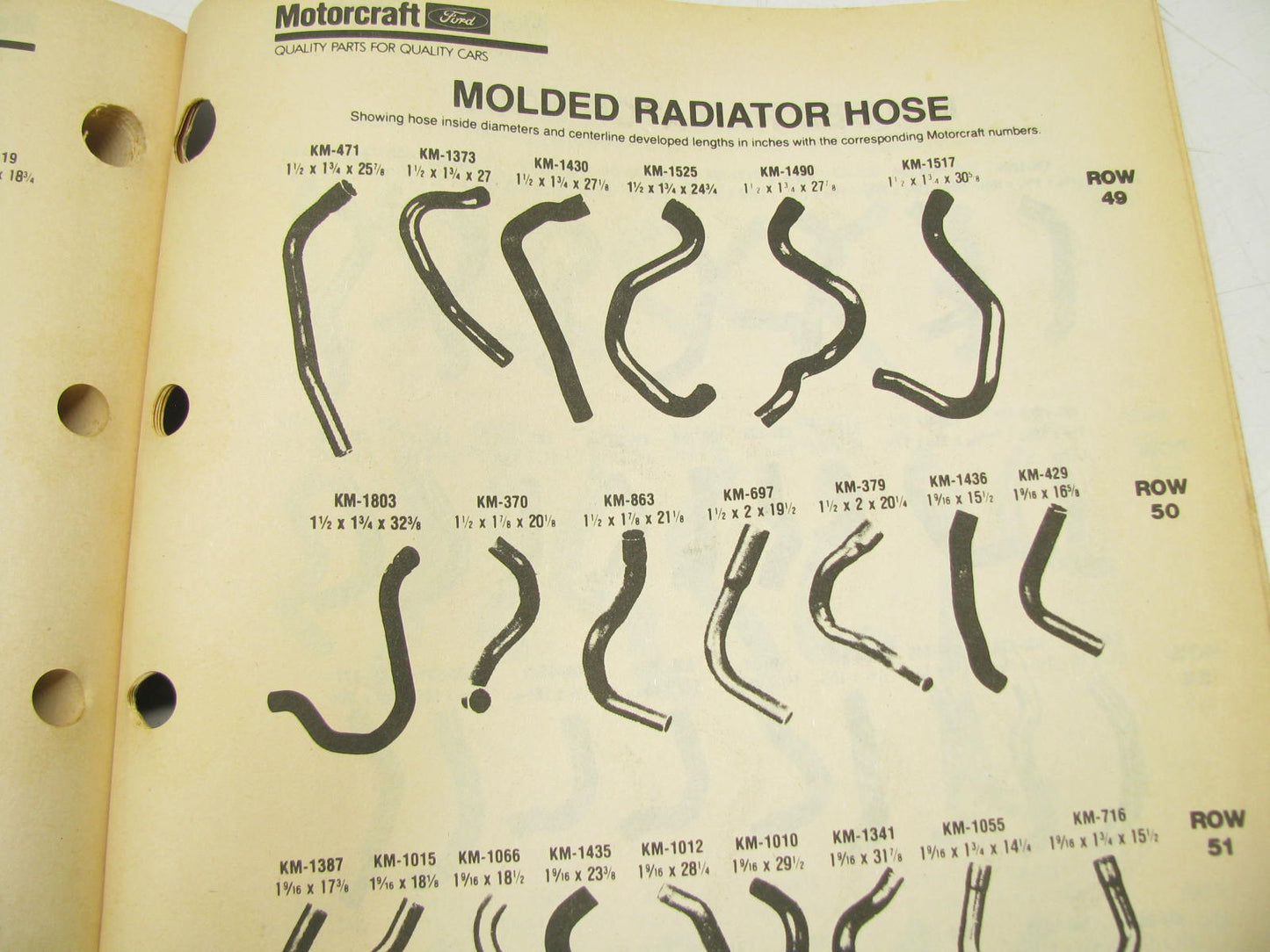 Motorcraft GSR200I-1 Belt & Hose Parts Catalog - Car, Light Truck & RV - 1990