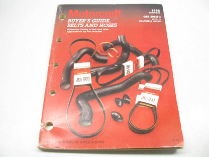 Motorcraft GSR205G-3 Highway Truck, Off Road Equipment Belts Hoses Catalog 1988