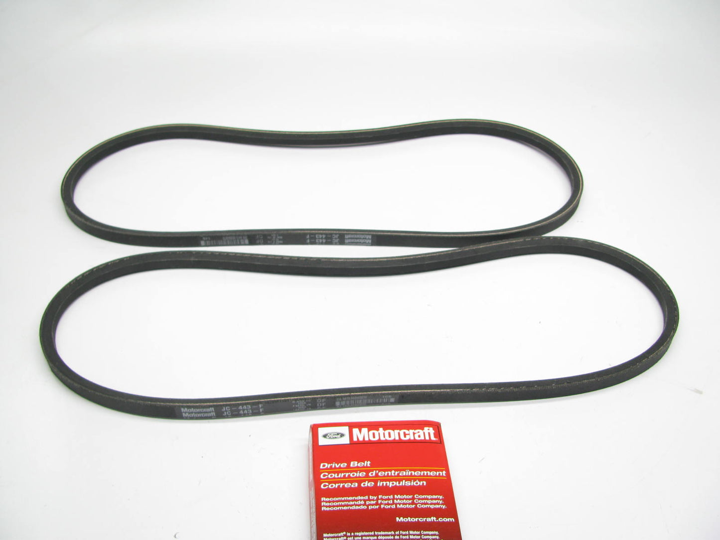 (2) Motorcraft JC443F Accessory Drive Belts, OEM Ford E7HZ-8620-FB