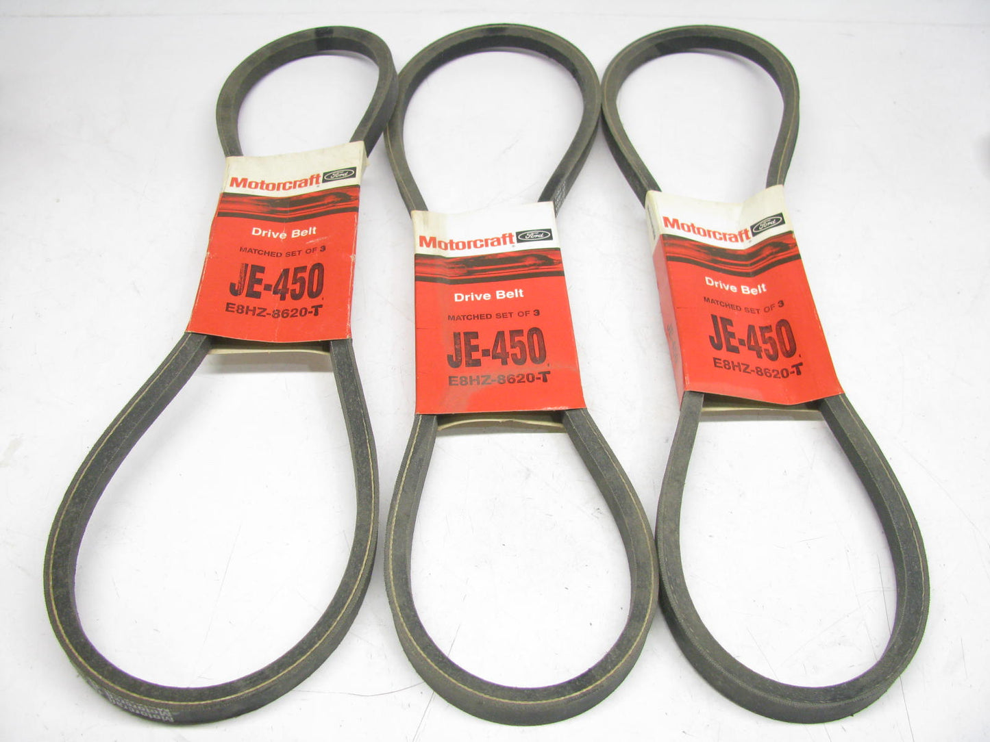 (3) Motorcraft JE-450 Accessory Drive Belt - 0.69'' X 45.40'' - 38 Degree