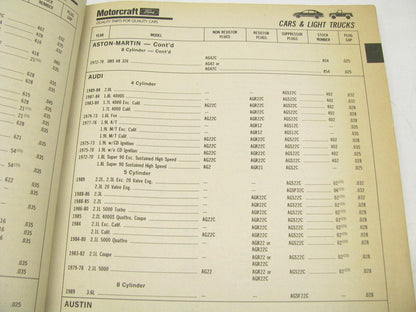 Motorcraft M200B Ignition Spark Plugs Catalog - March 1989 Weatherly 500 248 PGS