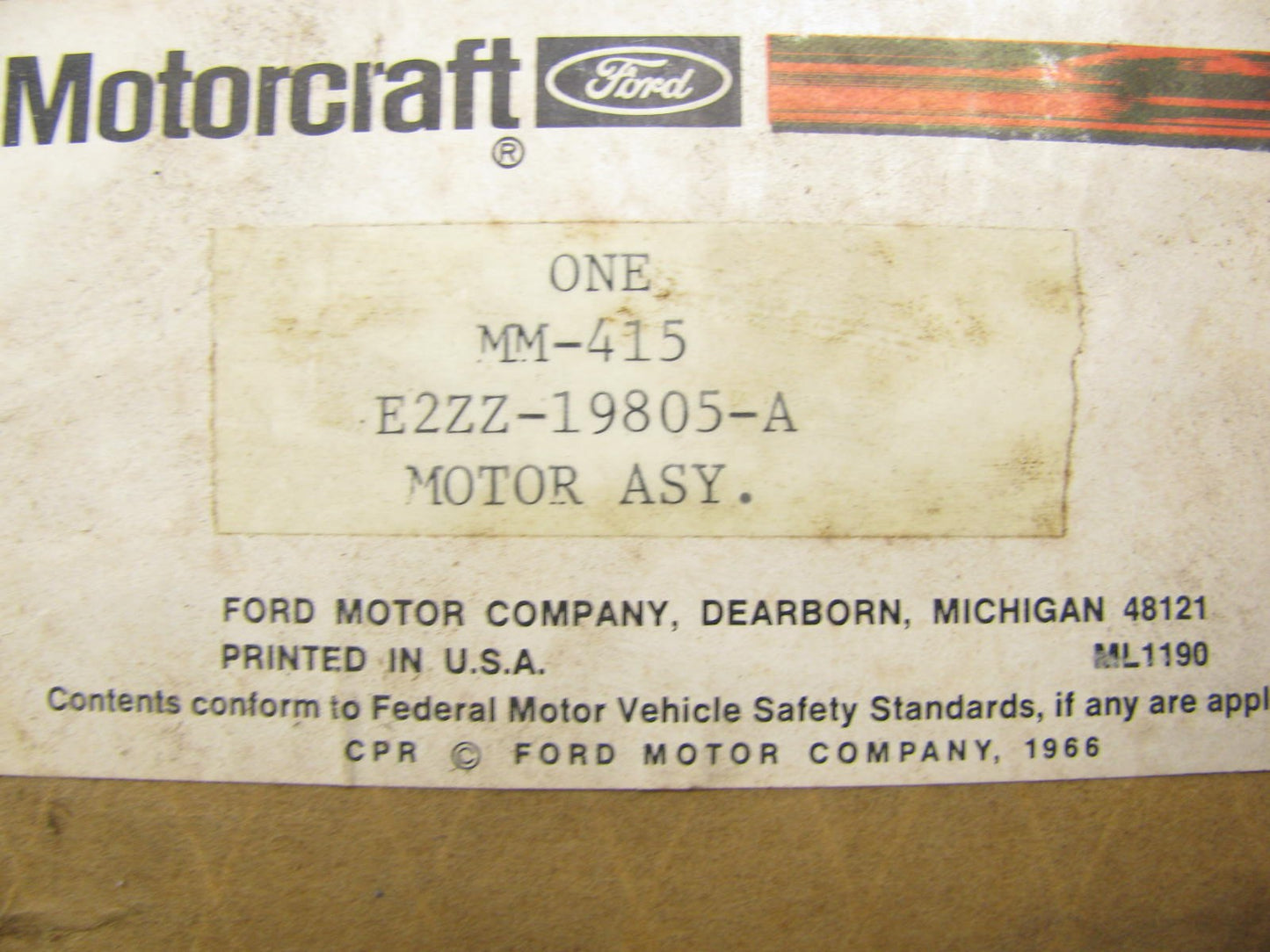 NEW GENUINE OEM Motorcraft MM-415 A/C Air Conditioner Blower Motor E2ZZ-19805-A