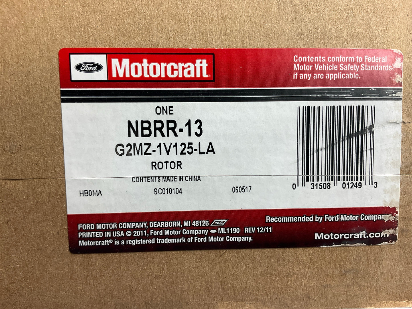 Motorcraft NBRR13 Front Brake Rotor For 2005-10 Ford F-450 F-550 Super Duty SRW