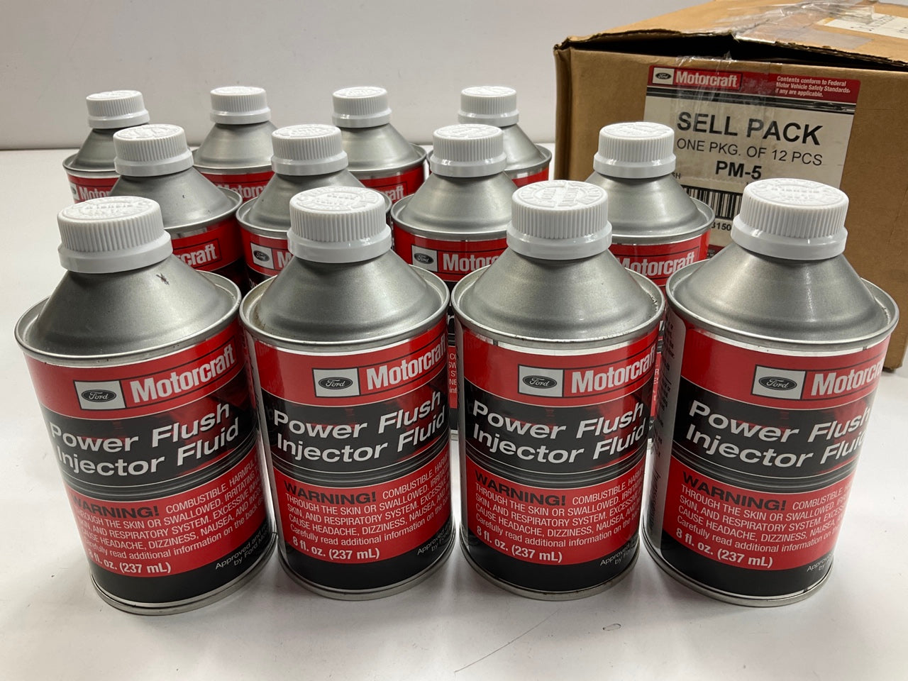 (12) Motorcraft PM5 Power Flush Injector Fluid 8oz, Use W/ Fuel Injector Machine