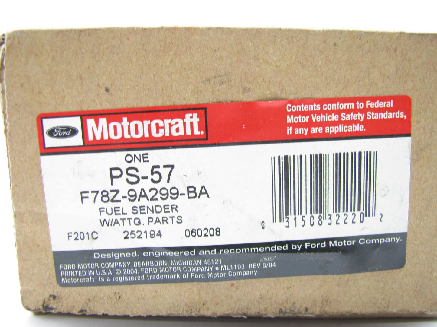 Motorcraft PS-57 Fuel Tank Level Fuel Gauge Sending Unit For 1998 Ford Windstar