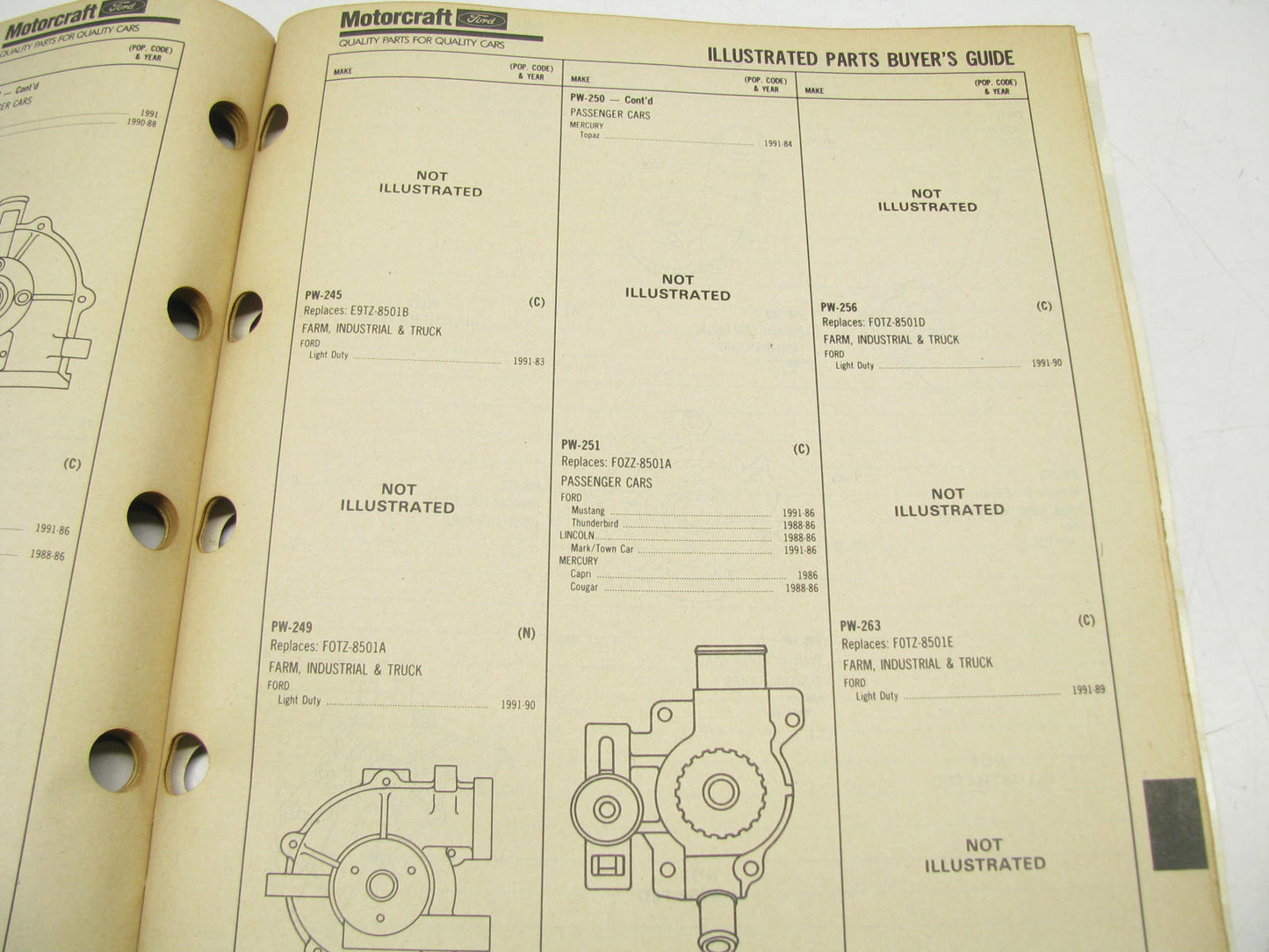 Motorcraft PW200K Water Pump Catalog - Jan 1991 - 30 Pages