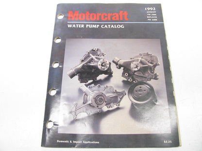 Motorcraft PW200L Water Pump Catalog - Domestic & Import - Jan. 1992, 30 Pages