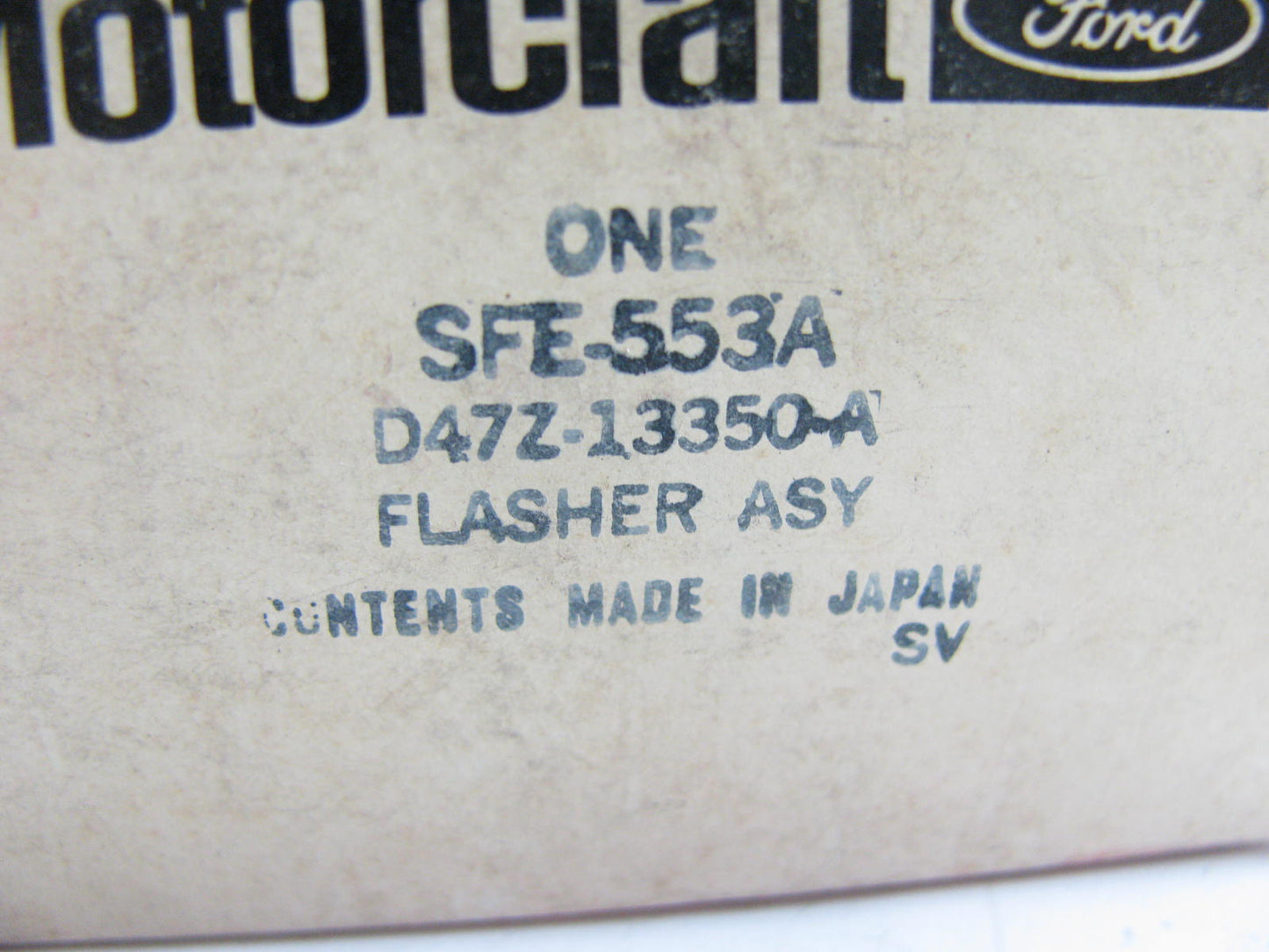 Vintage Motorcraft SFE-553A Flasher Relay OEM 1974 Ford Courier # D47Z-13350-A