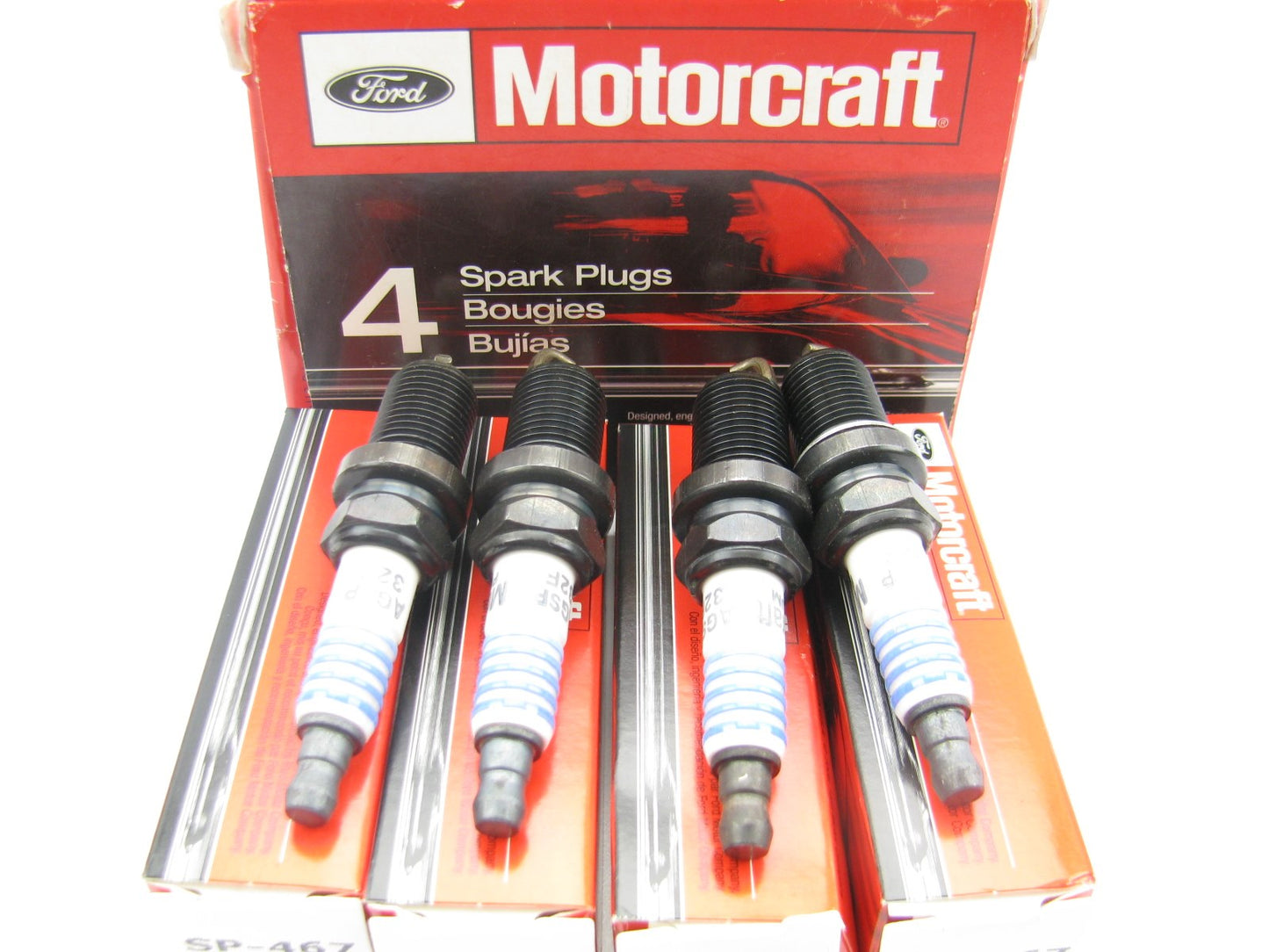 (4) Motorcraft SP-467 Spark Plugs Finewire Center Electrode W/o Nickel Shell