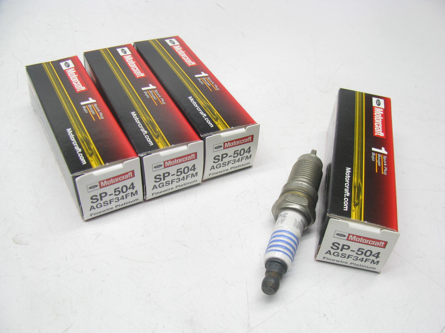 (4) Motorcraft SP-504 Ignition Spark Plugs - AGSF34FM