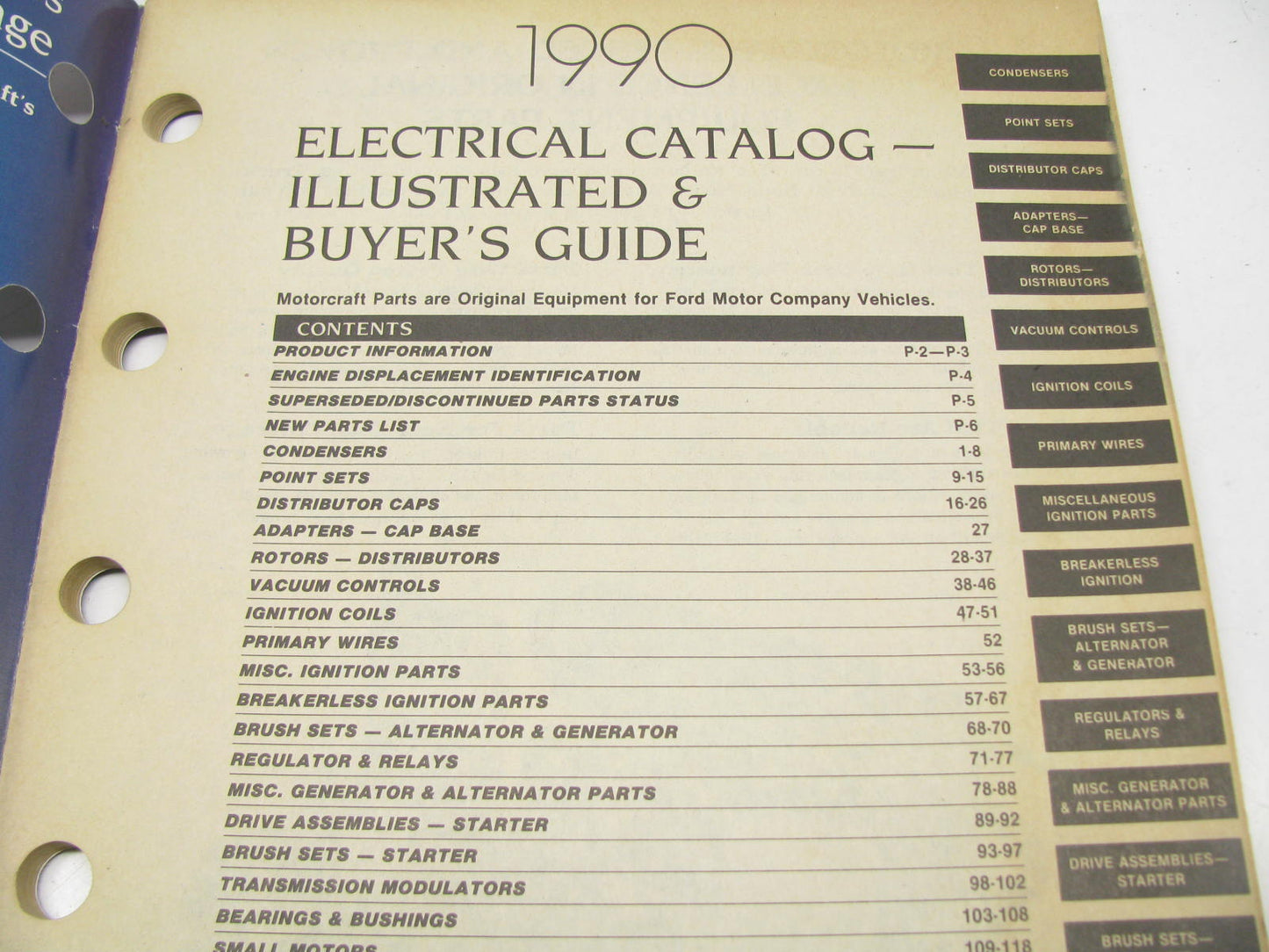 Motorcraft SP170M Electrical Parts Illustrated Catalog - Sept 1990, 122 Pages