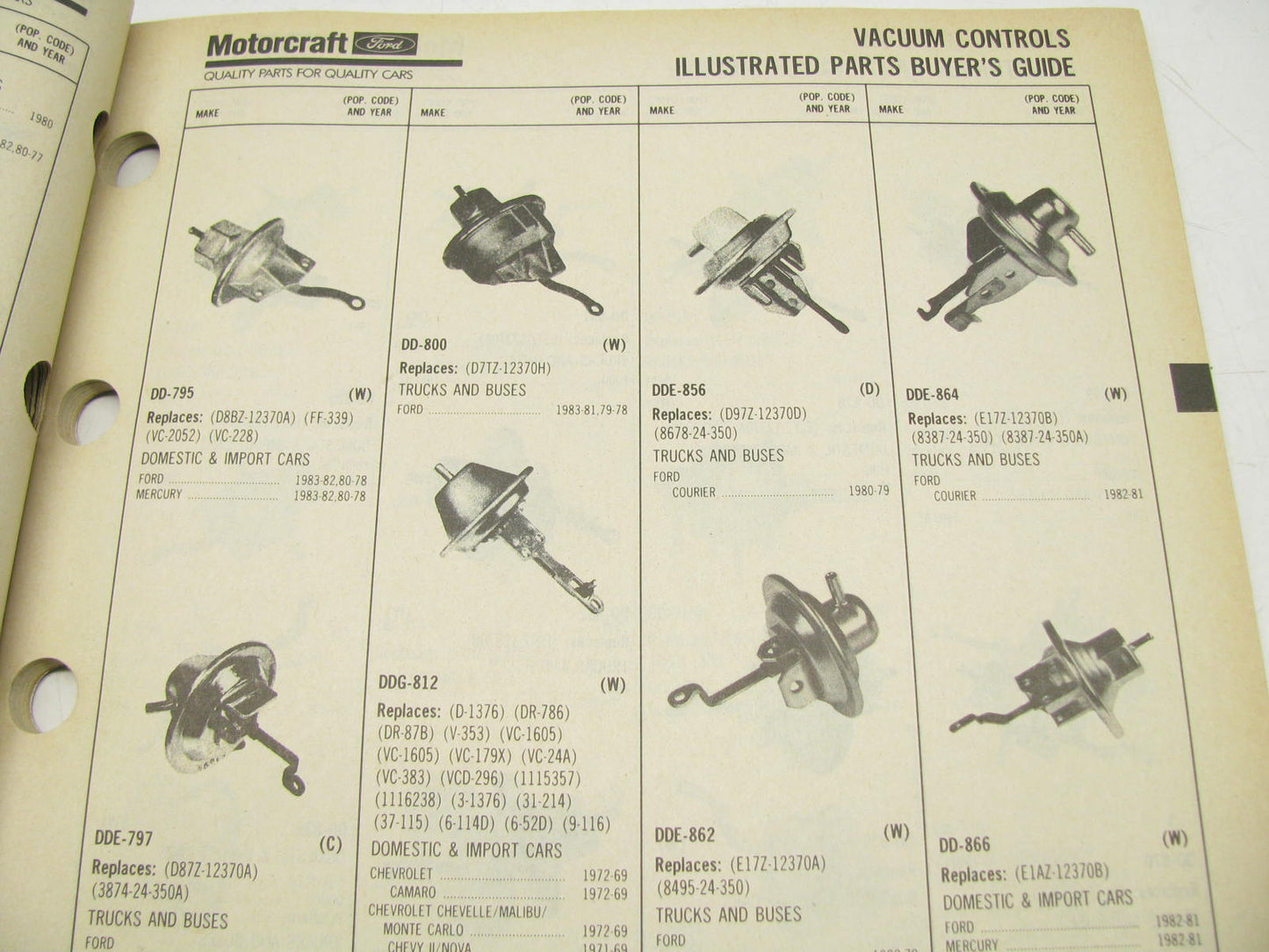 Motorcraft SP170M Electrical Parts Illustrated Catalog - Sept 1990, 122 Pages