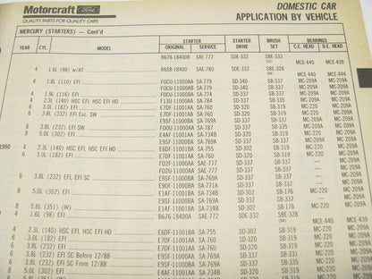 Motorcraft SP200A Electrical Catalog For Bus & Truck 1991 March 227 Pages