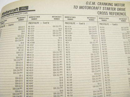 Motorcraft SP200A Electrical Catalog For Bus & Truck 1991 March 227 Pages