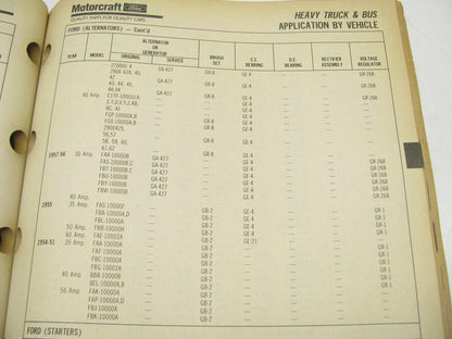 Motorcraft SP200Z Electrical Parts Catalog For Car, Bus & Truck - 1990 259 Pages