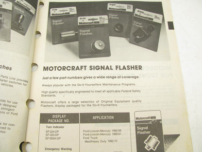 Motorcraft SP251A Electrical Switch Catalog - Ford Application Only 1992