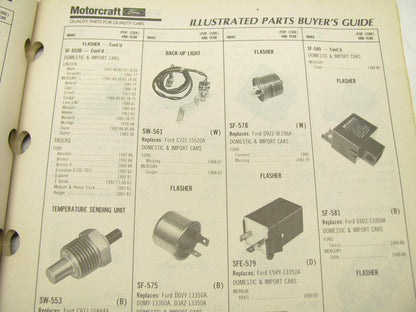 Motorcraft SP251A Electrical Switch Catalog - Ford Application Only 1992